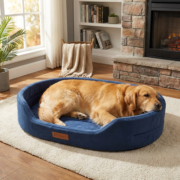 Waterproof Fleece Dog Bed - Machine Washable